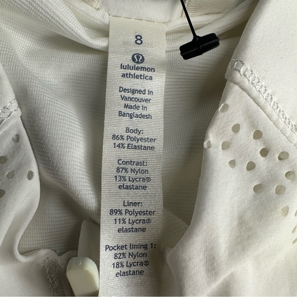 Lululemon Athletica Zip up white jacket / running / breathable holes Size 8 - Picture 10 of 16